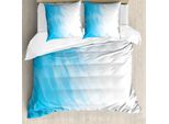 Abakuhaus Copripiumino Astratto, Onde Su Cielo Nuvoloso, Antiacaro, Adatto A Chi Soffre Di Allergie, Con Federe, 200 Cm X 200 Cm - 80 X 80 Cm, Blu E Bianco