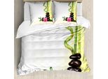 Copripiumino Abakuhaus Spa, Bamboo Rock Meditation, Antiacaro, Adatto A Chi Soffre Di Allergie, Con Federe, 155 Cm X 220 Cm - 80 X 80 Cm, Multicolore