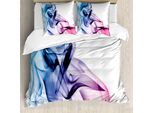 Abakuhaus Copripiumino Astratto, Smoke River Colorato, Antiacaro, Adatto A Chi Soffre Di Allergie, Con Federe, 200 Cm X 200 Cm - 80 X 80 Cm, Fucsia Blu