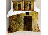 Abakuhaus Copripiumino Rustico, Porta Storica Italiana, Antiacaro, Adatto A Chi Soffre Di Allergie, Con Federe, 155 Cm X 220 Cm - 80 X 80 Cm, Marrone Ambra