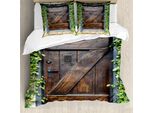 Abakuhaus Copripiumino Rustico, Stile Spagnolo Giardino, Antiacaro, Adatto A Chi Soffre Di Allergie, Con Federe, 155 Cm X 220 Cm - 80 X 80 Cm, Marrone Verde