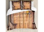 Abakuhaus Copripiumino Rustico, Dated TüR Barn House, Antiacaro, Adatto A Chi Soffre Di Allergie, Con Federe, 155 Cm X 220 Cm - 80 X 80 Cm, Cioccolato