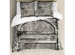 Abakuhaus Copripiumino Rustico, Frontale Storico Antico, Antiacaro, Adatto A Chi Soffre Di Allergie, Con Federe, 155 Cm X 220 Cm - 80 X 80 Cm, Grigio