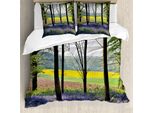 Abakuhaus Set Copripiumino Per Letti Matrimoniali, Bluebells-Wald Rustico, Antiacaro, Adatto A Chi Soffre Di Allergie, Con Federe, Viola Giallo-Verde