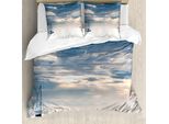 Abakuhaus Copripiumino Nautico, Yacht A Vela Al Tramonto, Antiacaro, Adatto A Chi Soffre Di Allergie, Con Federe, 200 Cm X 200 Cm - 80 X 80 Cm, Blu