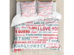 Abakuhaus Copripiumino Liebe, Arte Emotiva, Antiacaro, Adatto A Chi Soffre Di Allergie, Con Federe, 155 Cm X 220 Cm - 80 X 80 Cm, Bianco, Grigio, Rosso