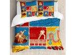 Abakuhaus Copripiumino Musicale, Musica Jazz Grunge Boho, Antiacaro, Adatto A Chi Soffre Di Allergie, Con Federe, 155 Cm X 220 Cm - 80 X 80 Cm, Multicolore