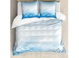 Abakuhaus Copripiumino Wolken, Friedliche Fluffy Clouds, Antiacaro, Adatto A Chi Soffre Di Allergie, Con Federe, 200 Cm X 200 Cm - 80 X 80 Cm, Blu E Bianco