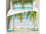Abakuhaus Copripiumino Paesaggio, Pool Resort Estate, Antiacaro, Adatto A Chi Soffre Di Allergie, Con Federe, 200 Cm X 200 Cm - 80 X 80 Cm, Verde Blu