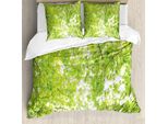 Abakuhaus Copripiumino BläTter, Verde Naturale Estivo, Antiacaro, Adatto A Chi Soffre Di Allergie, Con Federe, 155 Cm X 220 Cm - 80 X 80 Cm, Verde