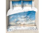 Abakuhaus Copripiumino Wolken, Cielo Blu Libertà Nuvole, Antiacaro, Adatto A Chi Soffre Di Allergie, Con Federe, 200 Cm X 200 Cm - 80 X 80 Cm, Azzurro Bianco