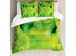 Abakuhaus Copripiumino Foglie, Foglie E Pace Del Fiume, Antiacaro Adatto A Chi Soffre Di Allergie Con Federe, 155 Cm X 220 Cm - 80 X 80 Cm, Verde