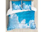 Abakuhaus Copripiumino Wolken, Nuvole E Cielo, Antiacaro, Adatto A Chi Soffre Di Allergie, Con Federe, 200 Cm X 200 Cm - 80 X 80 Cm, Blu E Bianco