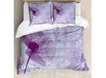 Abakuhaus Copripiumino In Papavero, Motivo Floreale, Antiacaro, Adatto A Chi Soffre Di Allergie, Con Federe, 200 Cm X 200 Cm - 80 X 80 Cm, Viola