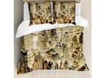 Abakuhaus Copripiumino Vintage, New York City Di Notte, Antiacaro, Adatto A Chi Soffre Di Allergie, Con Federe, 200 Cm X 200 Cm - 80 X 80 Cm, Giallo