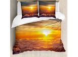 Abakuhaus Copripiumino Wolken, Scena Al Tramonto Sulle Nuvole, Antiacaro, Adatto A Chi Soffre Di Allergie, Con Federe, 155 Cm X 220 Cm - 80 X 80 Cm, Arancione