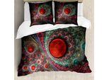 Abakuhaus Pearls Copripiumino, Motivi Astratti Vintage, Antiacaro, Adatto A Chi Soffre Di Allergie, Con Federe, 155 Cm X 220 Cm - 80 X 80 Cm, Multicolore