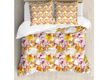 Abakuhaus Copripiumino Narciso, Fiori Primavera Romantico, Antiacaro Adatto A Chi Soffre Di Allergie Con Federe, 200 Cm X 200 Cm - 80 X 80 Cm, Multicolore