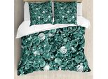 Abakuhaus Pearls Copripiumino, Ball Shapes Monochrome, Antiacaro, Adatto A Chi Soffre Di Allergie, Con Federe, 155 Cm X 220 Cm - 80 X 80 Cm, Verde Acqua
