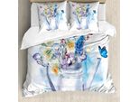 Abakuhaus Narciso Copripiumino, Bouquet Estivo-Vendemmia, Antiacaro, Adatto A Chi Soffre Di Allergie, Con Federe, 200 Cm X 200 Cm - 80 X 80 Cm, Multicolore