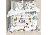 Abakuhaus Copripiumino Nautico, Faro, Ancora, Gabbiano, Antiacaro, Adatto A Chi Soffre Di Allergie, Con Federe, 155 Cm X 220 Cm - 80 X 80 Cm, Verde Pallido Giallo