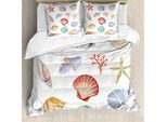 Abakuhaus Copripiumino Nautico, Conchiglie Animali Esotici, Antiacaro Adatto A Chi Soffre Di Allergie Con Federe, 155 Cm X 220 Cm - 80 X 80 Cm, Multi