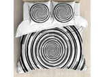 Abakuhaus Spiers Copripiumino, Spirali Astratte, Antiacaro, Adatto A Chi Soffre Di Allergie, Con Federe, 200 Cm X 200 Cm - 80 X 80 Cm, Grigio Nero