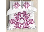 Abakuhaus Copripiumino Viola, Bouquet Da Sposa, Antiacaro, Adatto A Chi Soffre Di Allergie, Con Federe, 155 Cm X 220 Cm - 80 X 80 Cm, Viola Bianco