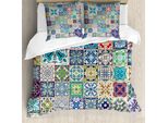 Abakuhaus Set Copripiumino Colorato Per Letti Matrimoniali, Motivo Flora Arabesque, Antiacaro, Adatto A Chi Soffre Di Allergie, Con Federe, Multicolore
