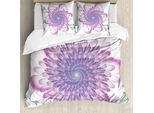 Abakuhaus Spiers Copripiumino, Floral Harmonic Spirali, Antiacaro Adatto A Chi Soffre Di Allergie Con Federe, 155 Cm X 220 Cm - 80 X 80 Cm, Viola