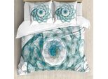 Abakuhaus Spiers Copripiumino, Raffinato Motivo Floreale, Antiacaro, Adatto A Chi Soffre Di Allergie, Con Federe, 200 Cm X 200 Cm - 80 X 80 Cm, Verde Acqua