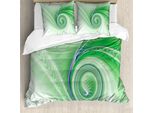 Abakuhaus Spiers Copripiumino, Spirali Frattali Astratte, Antiacaro, Adatto A Chi Soffre Di Allergie, Con Federe, 200 Cm X 200 Cm - 80 X 80 Cm, Verde