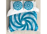 Abakuhaus Spiers Copripiumino, Abstract Fractal, Antiacaro, Adatto A Chi Soffre Di Allergie, Con Federe, 155 Cm X 220 Cm - 80 X 80 Cm, Blu