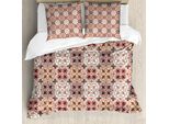 Abakuhaus Quatrefoil Copripiumino, Vintage Clover East, Antiacaro Adatto A Chi Soffre Di Allergie Con Federe, 200 Cm X 200 Cm - 80 X 80 Cm, Verde Bianco