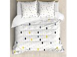 Abakuhaus Set Copripiumino Moderno Per Letti Matrimoniali, Pois Geometrici, Antiacaro, Adatto A Chi Soffre Di Allergie, Con Federe, Giallo