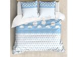 Abakuhaus Copripiumino A Pois, Pois Azzurri, Antiacaro, Adatto A Chi Soffre Di Allergie, Con Federe, 155 Cm X 220 Cm - 80 X 80 Cm, Blu E Bianco
