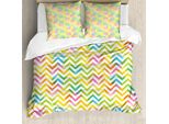 Abakuhaus Copripiumino Angolare, Geometrico Colorato, Antiacaro, Adatto A Chi Soffre Di Allergie, Con Federe, 155 Cm X 220 Cm - 80 X 80 Cm, Multicolore
