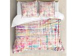 Abakuhaus Set Copripiumino Astratto Per Letti Matrimoniali, Motivi Misti Grunge, Antiacaro, Adatto A Chi Soffre Di Allergie, Con Federe, Multicolore