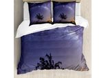 Abakuhaus Copripiumino Nebel, Milky Way Stars Room, Antiacaro, Adatto A Chi Soffre Di Allergie, Con Federe, 200 Cm X 200 Cm - 80 X 80 Cm, Viola Verde Scuro