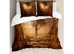 Abakuhaus Copripiumino Baum, Marrone Cielo Tramonto Nuvoloso, Antiacaro, Adatto A Chi Soffre Di Allergie, Con Federe, 155 Cm X 220 Cm - 80 X 80 Cm, Marrone