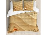 Abakuhaus Set Copripiumino Per Letti Matrimoniali, Seashells Sabbia Gialla, Antiacaro, Adatto A Chi Soffre Di Allergie, Con Federe, Marrone Sabbia