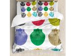 Abakuhaus Set Copripiumino Colorato Per Letti Matrimoniali, Collezione Conchiglie, Antiacaro, Adatto A Chi Soffre Di Allergie, Con Federe, Multi