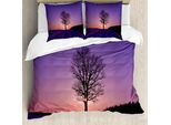 Abakuhaus Copripiumino Naturale, Oak Tramonto Invernale, Antiacaro, Adatto A Chi Soffre Di Allergie, Con Federe, 155 Cm X 220 Cm - 80 X 80 Cm, Lilla Pesca