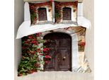 Abakuhaus Copripiumino Marocchino, Porta Antica Con Fiori, Antiacaro, Adatto A Chi Soffre Di Allergie, Con Federe, 200 Cm X 200 Cm - 80 X 80 Cm, Multicolore