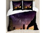 Abakuhaus Copripiumino Paesaggio, Rovine Romane Di Notte, Antiacaro, Adatto A Chi Soffre Di Allergie, Con Federe, 200 Cm X 200 Cm - 80 X 80 Cm, Indaco