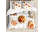 Abakuhaus Copripiumino Conchiglie, Acqua Di Mare, Antiacaro, Adatto A Chi Soffre Di Allergie, Con Federe, 155 Cm X 220 Cm - 80 X 80 Cm, Color Crema