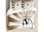 Abakuhaus Copripiumino Baseball, Pop Art Retrò Sul Baseball, Antiacaro, Adatto A Chi Soffre Di Allergie, Con Federe, 200 Cm X 200 Cm - 80 X 80 Cm, Marrone Bianco