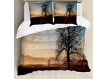 Abakuhaus Copripiumino Baum, Paesaggio Autunnale Al Tramonto, Antiacaro, Adatto A Chi Soffre Di Allergie, Con Federe, 200 Cm X 200 Cm - 80 X 80 Cm, Marrone Blu