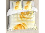 Abakuhaus Copripiumino Giallo, Rose Acquerellate, Antiacaro, Adatto A Chi Soffre Di Allergie, Con Federe, 200 Cm X 200 Cm - 80 X 80 Cm, Giallo E Beige