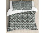 Abakuhaus Set Copripiumino In Damasco Per Letti Matrimoniali, Motivo Floreale Vittoriano Retrò, Antiacaro, Adatto A Chi Soffre Di Allergie, Con Federe, Marrone Anatra